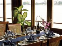 Mekong cruise dining room ready for the next course